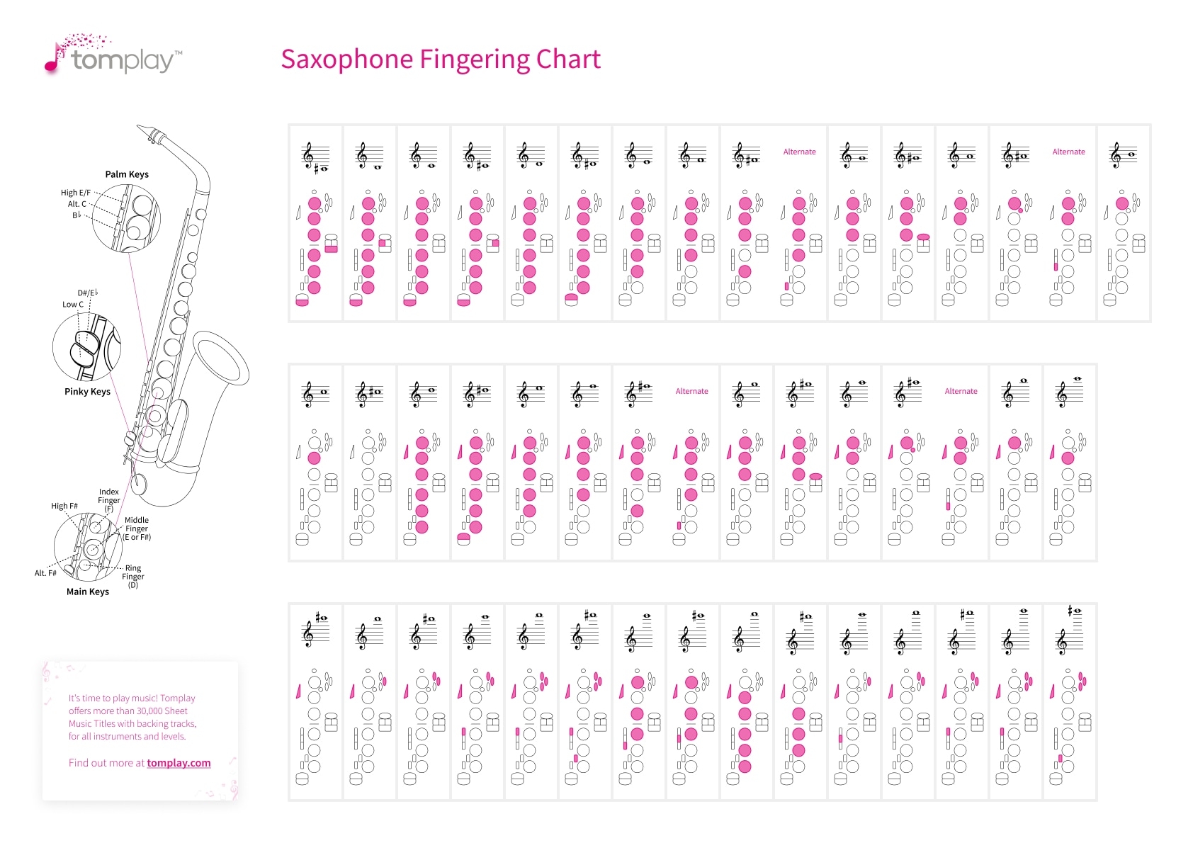 Saxophone Fingering Chart Interactive Tool For All Saxophone Players Saxophone Fingering Chart Interactive Tool For All Saxophone Players