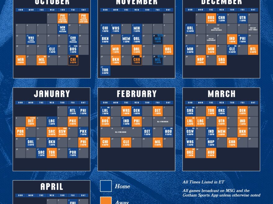 Schedule Release Schedule New York Knicks