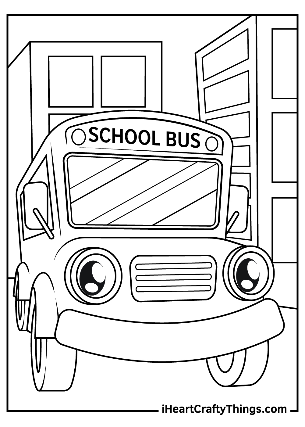 Bus Printable Coloring Sheet