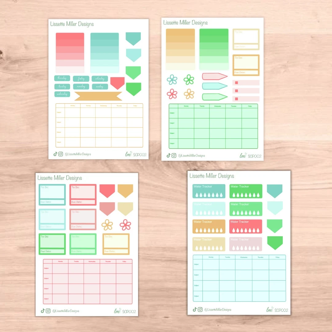 Free Printable School Planner Stickers Subjects