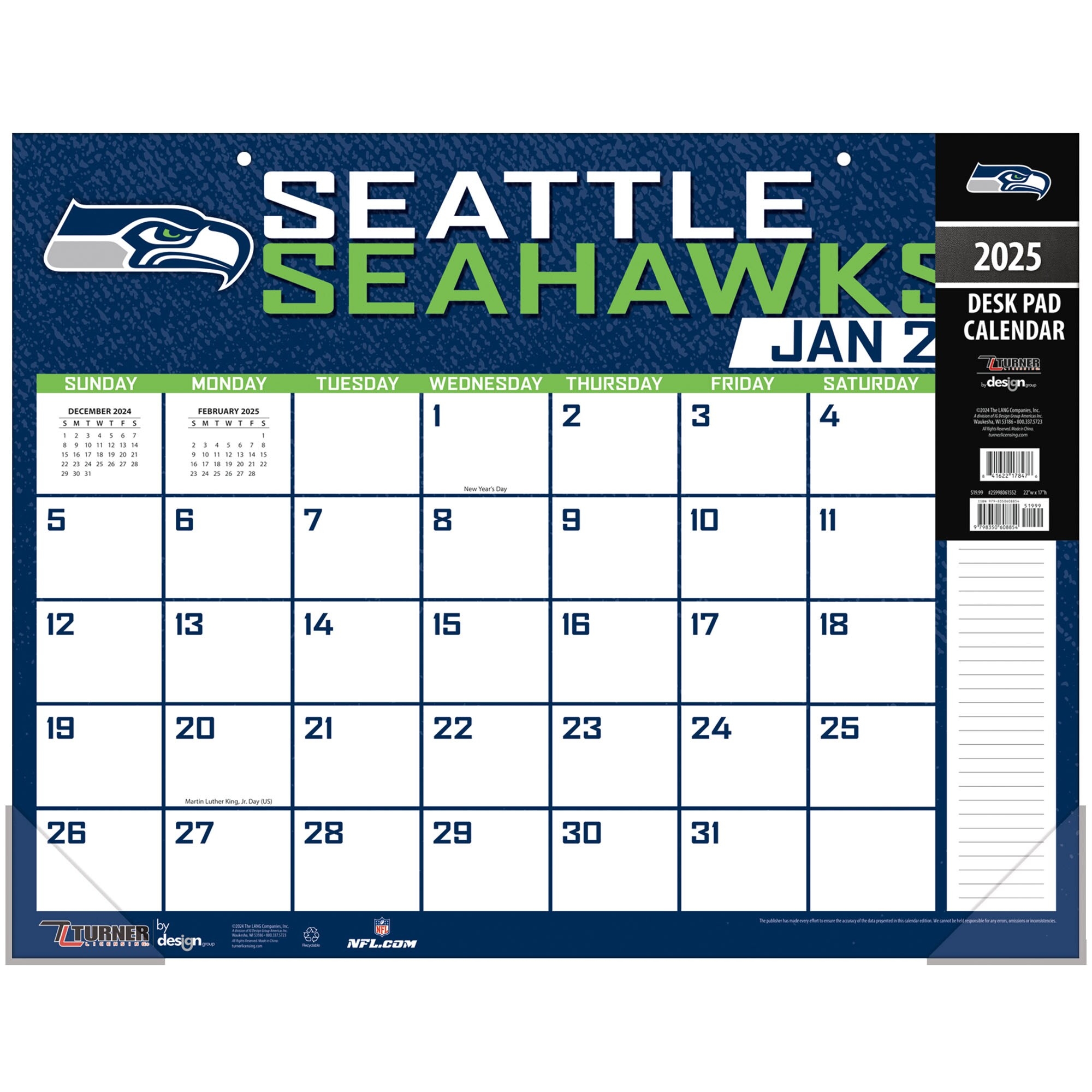 Seattle Seahawks 2025 Desk Calendar