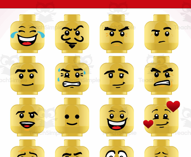SEL Lego People Emoji Feelings Chart Coloring Page And I Spy Activity By Teach Simple