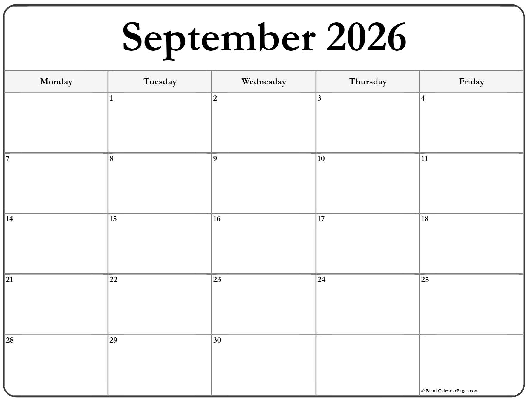 Printable Daily Planner September 2026