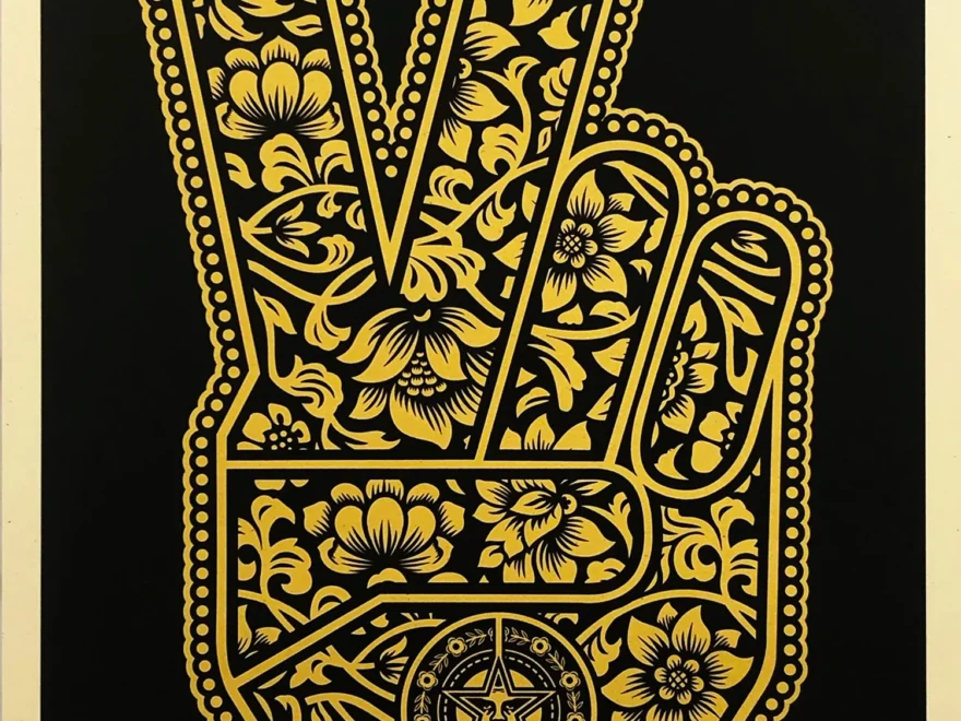 SHEPARD FAIREY Peace Fingers Gun Violence 2019 Screen Print 290 Signari Gallery