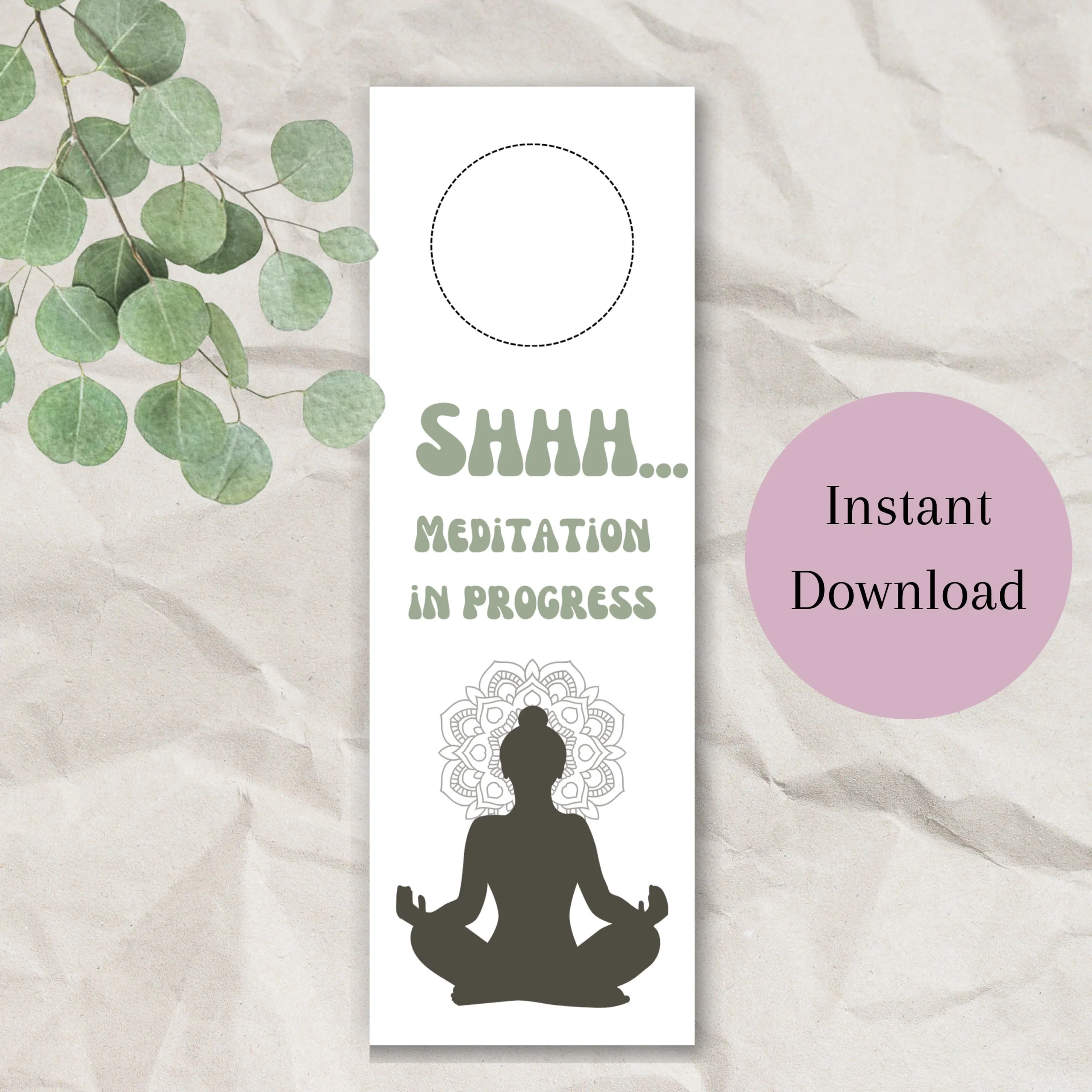 Shhh meditation In Progress Sign Meditation Door Hanger Door Hanger Sign Meditating Do Not Disturb Etsy UK