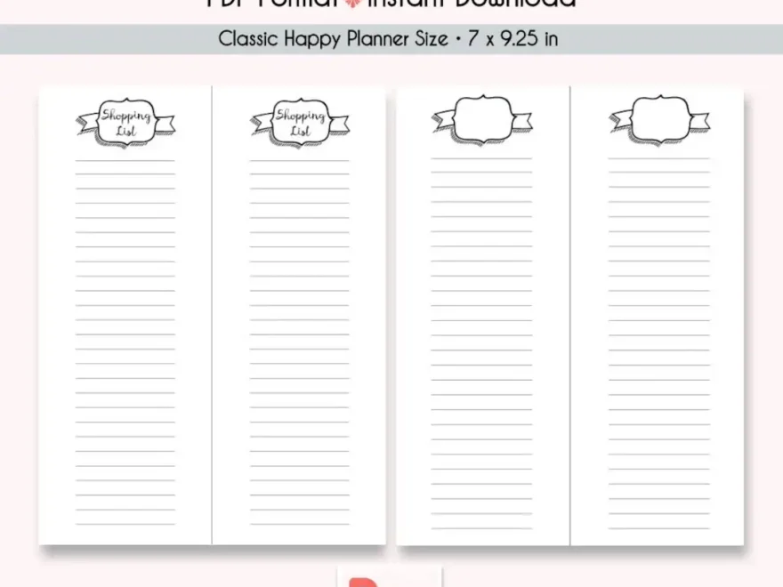 SHOPPING LIST Happy Planner Printable Insert Create 365 Happy Planner Inserts Happy Planner Classic MAMBI Planner Instant Download Etsy