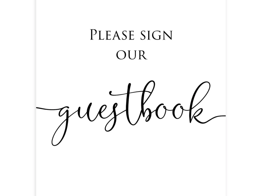 Sign Our Guestbook Table Sign Minimalist Wedding Table Signs OhHappyPrintables