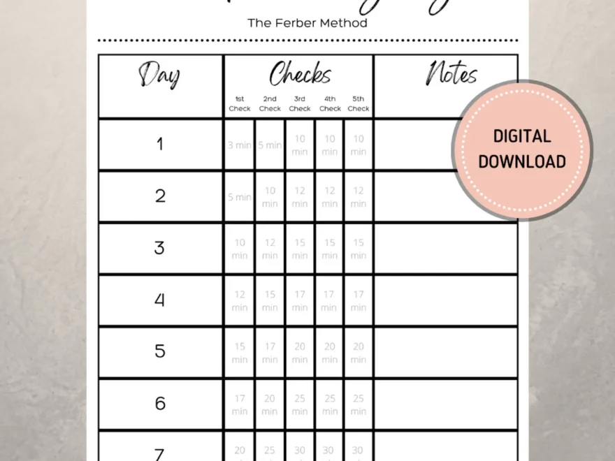 Sleep Training Ferber Method Log Baby Sleep Training Infant Sleep Printable Digital Download Baby Sleep Guide Sleep Log Etsy