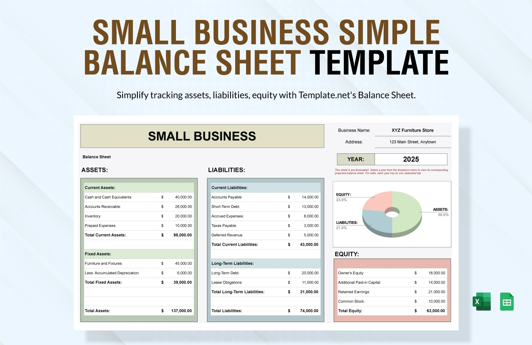 Simple Account Balance Sheet Printable