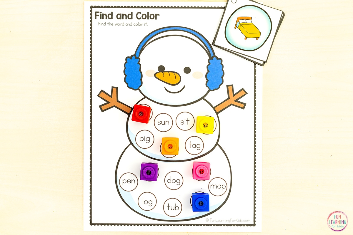 Sight Word Snowman Coloring Sheets Printable