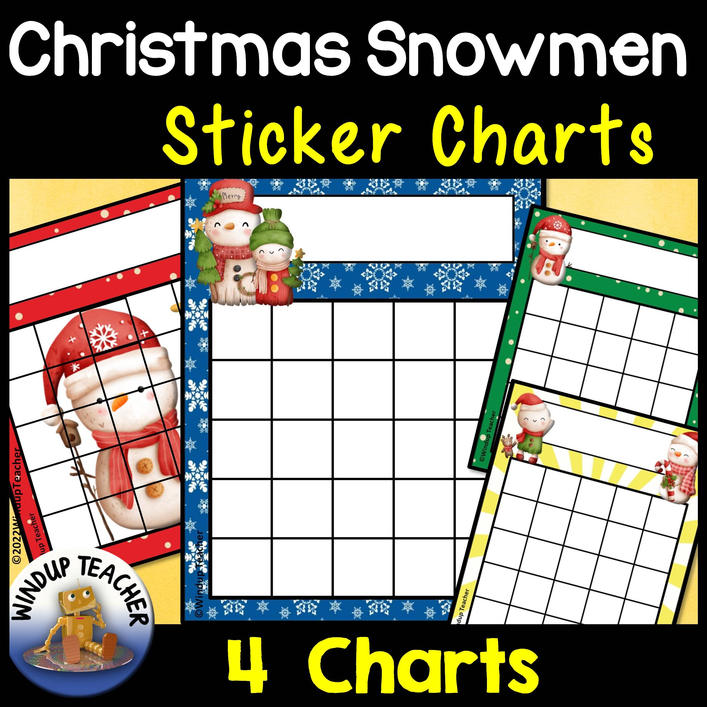 Snowmen Sticker Charts Made By Teachers