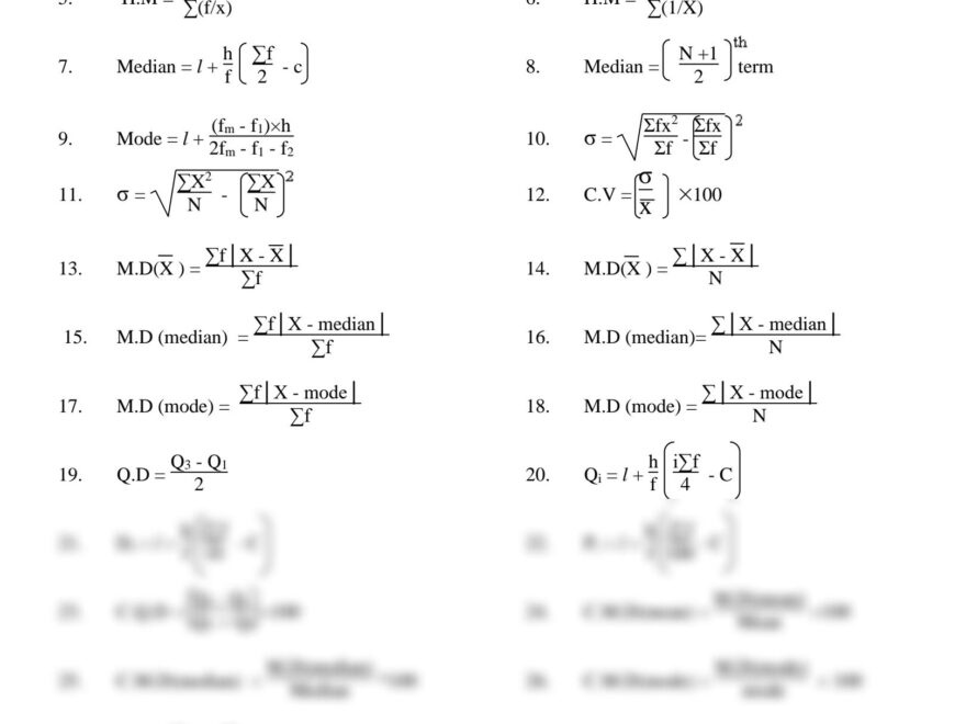 SOLUTION Probability Statistics Formula Sheet Studypool