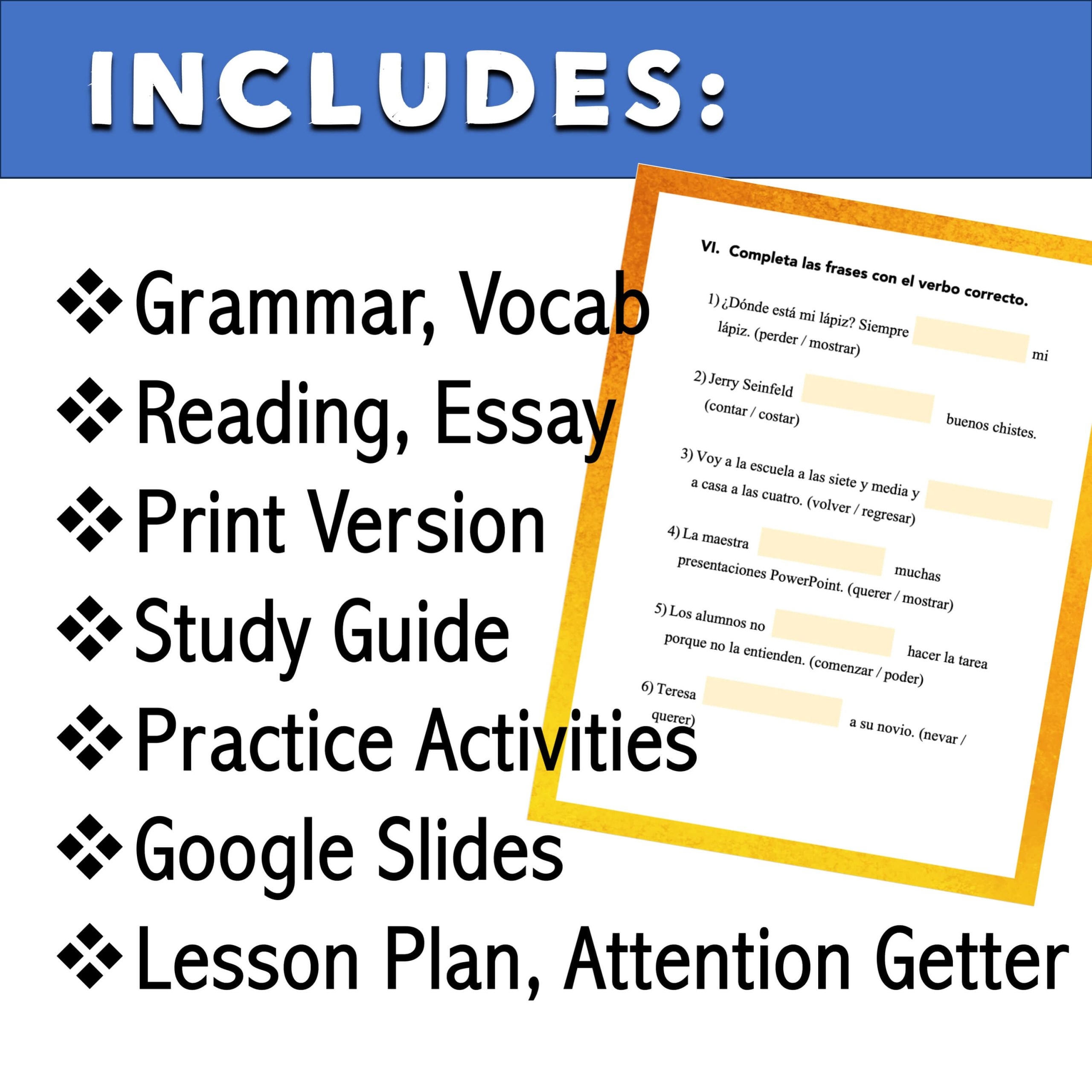 Latino Dos Package Printable Guide Latino Dos Package Printable Guide