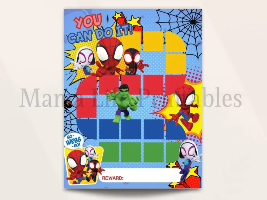 Spider man Sticker Chart Mama Life Printables