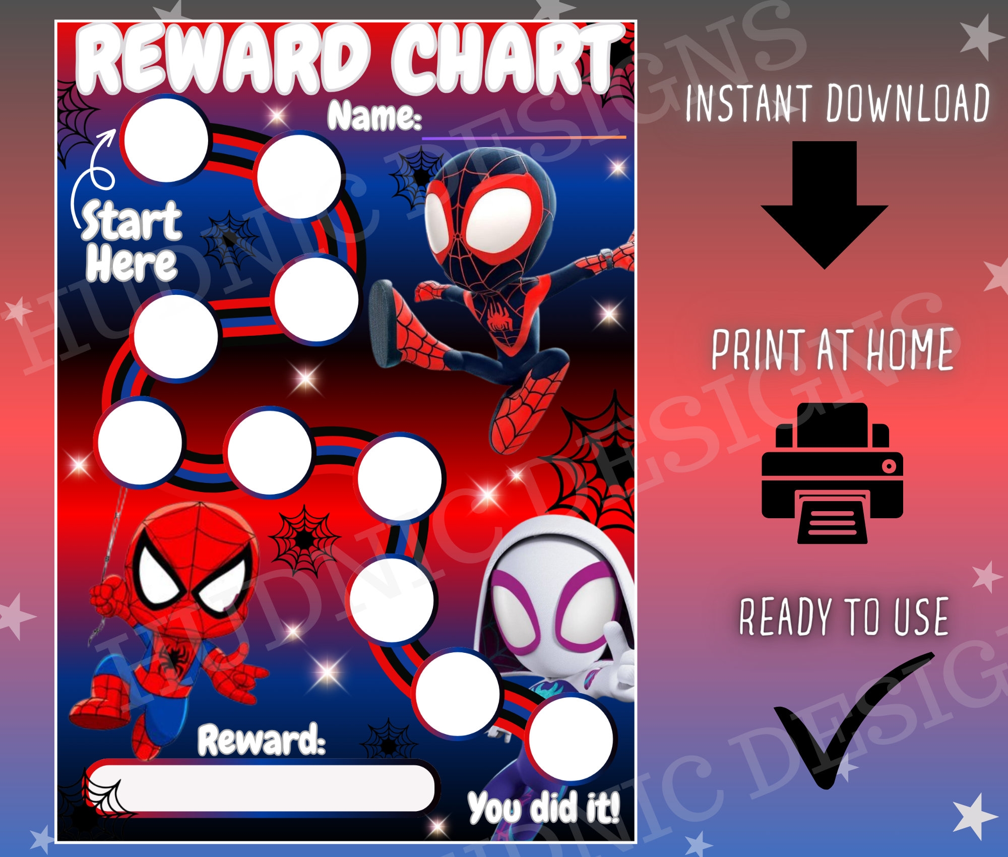 Spiderman Printable Reward Chart Spiderman Printable Reward Chart