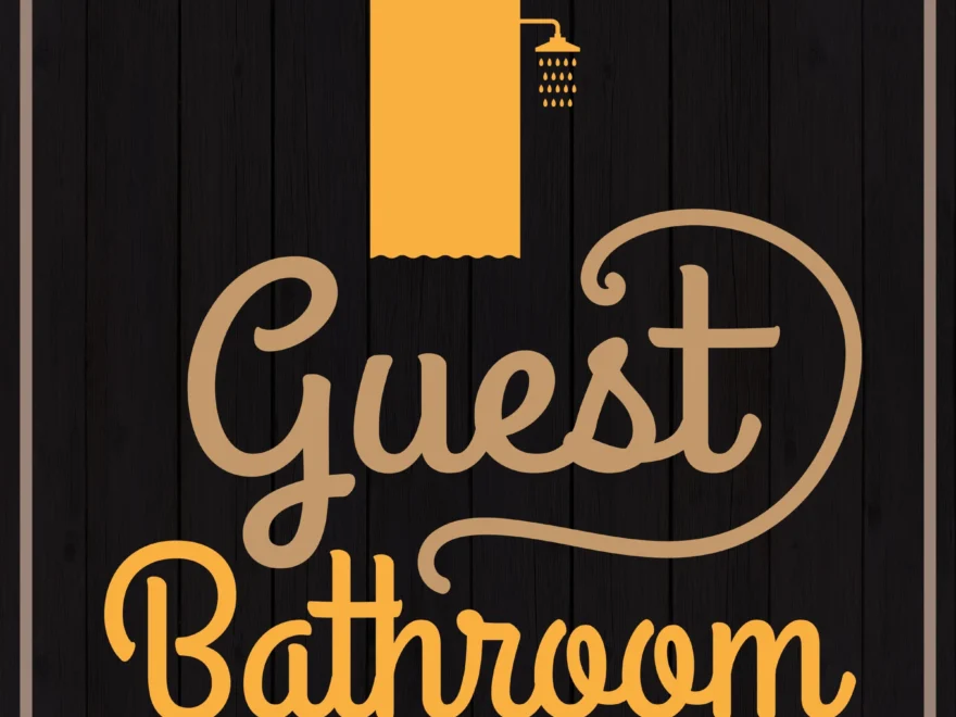 Square Plus Guest Bathroom Wall Or Door Sign Office Workspace Bath All Quality