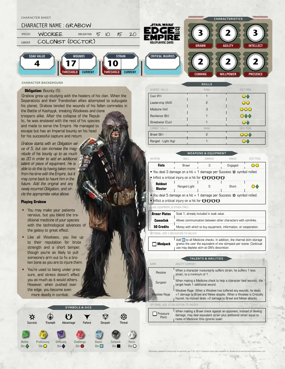 Printable Eote Character Sheet