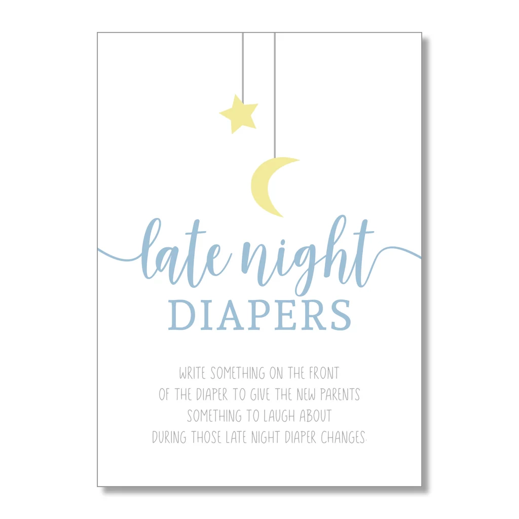Stars Moon Late Night Diapers Sign Brown Paper Crafts Stars Moon Late Night Diapers Sign Brown Paper Crafts