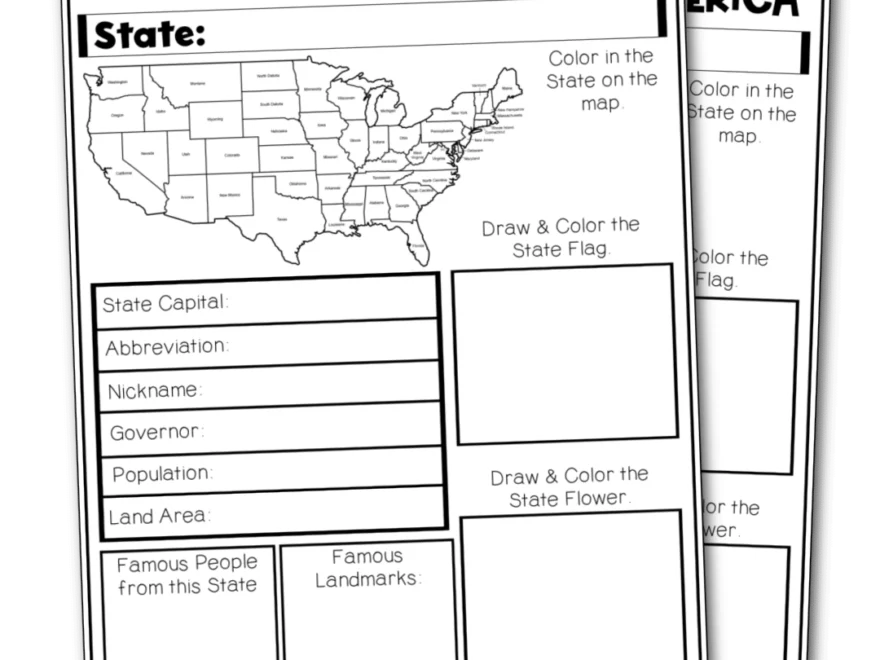 State Facts Worksheet