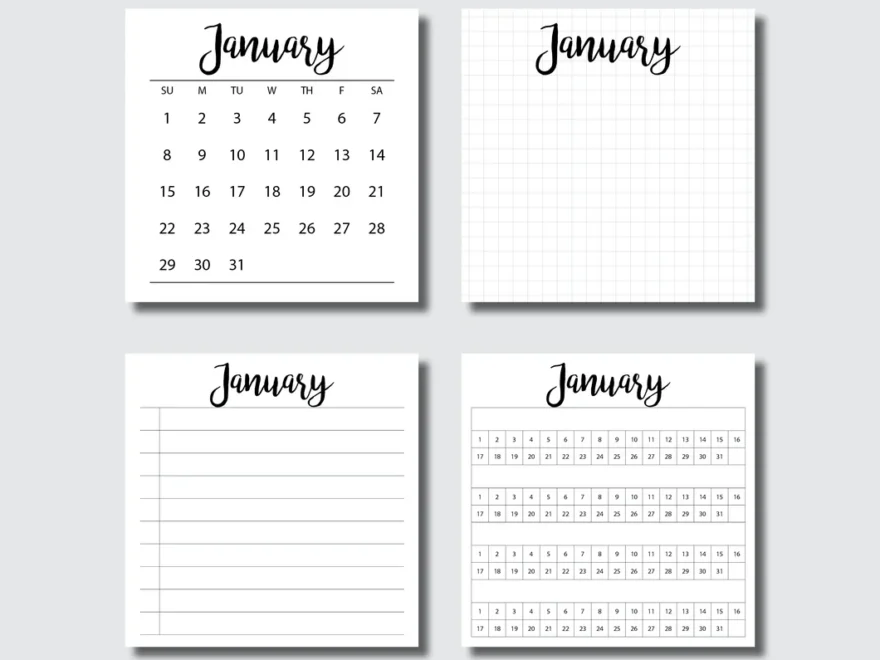 Sticky Note Template 2023 CLASSIC Monthly GRID LIST TRACKER Pri AnniePlansPrintables LLC