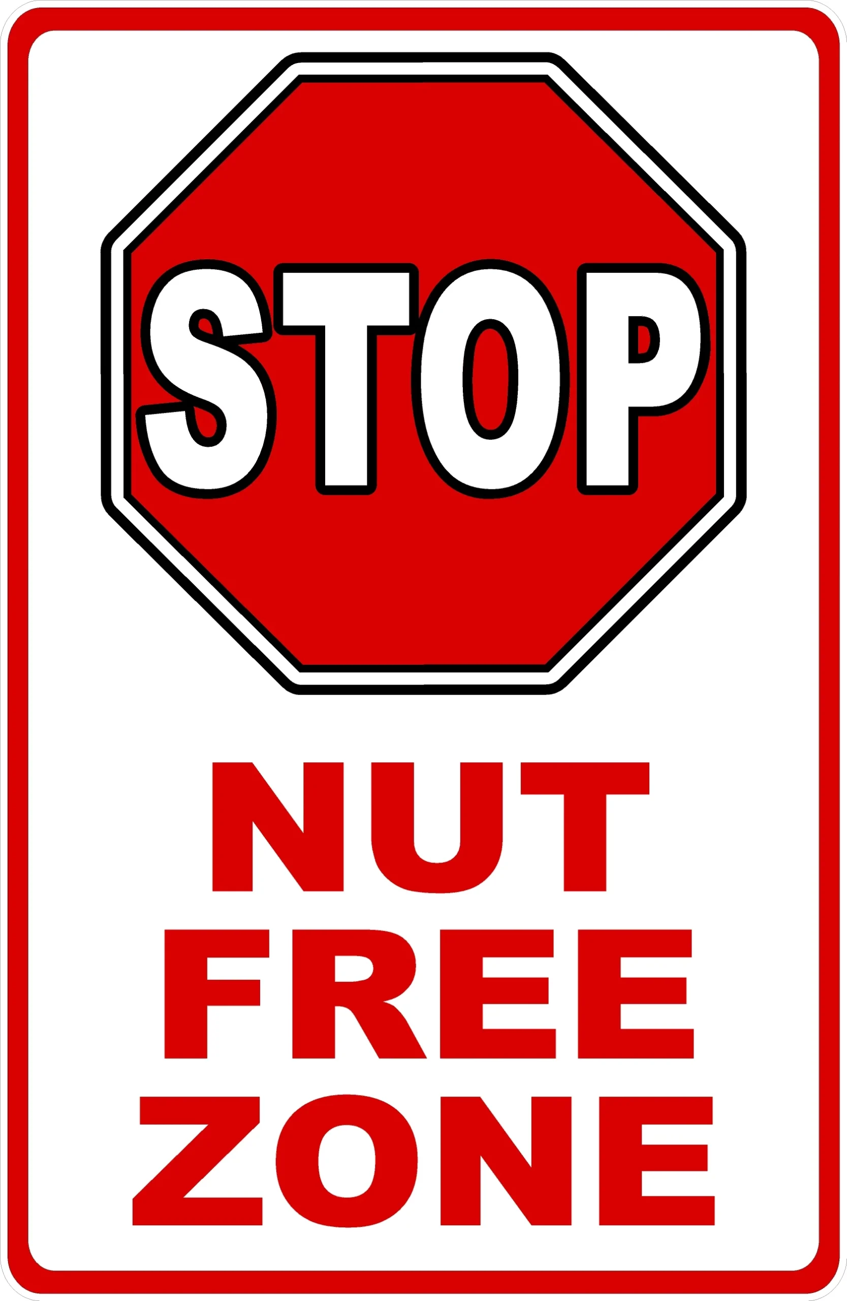 Printable Nut Free Zone Sign