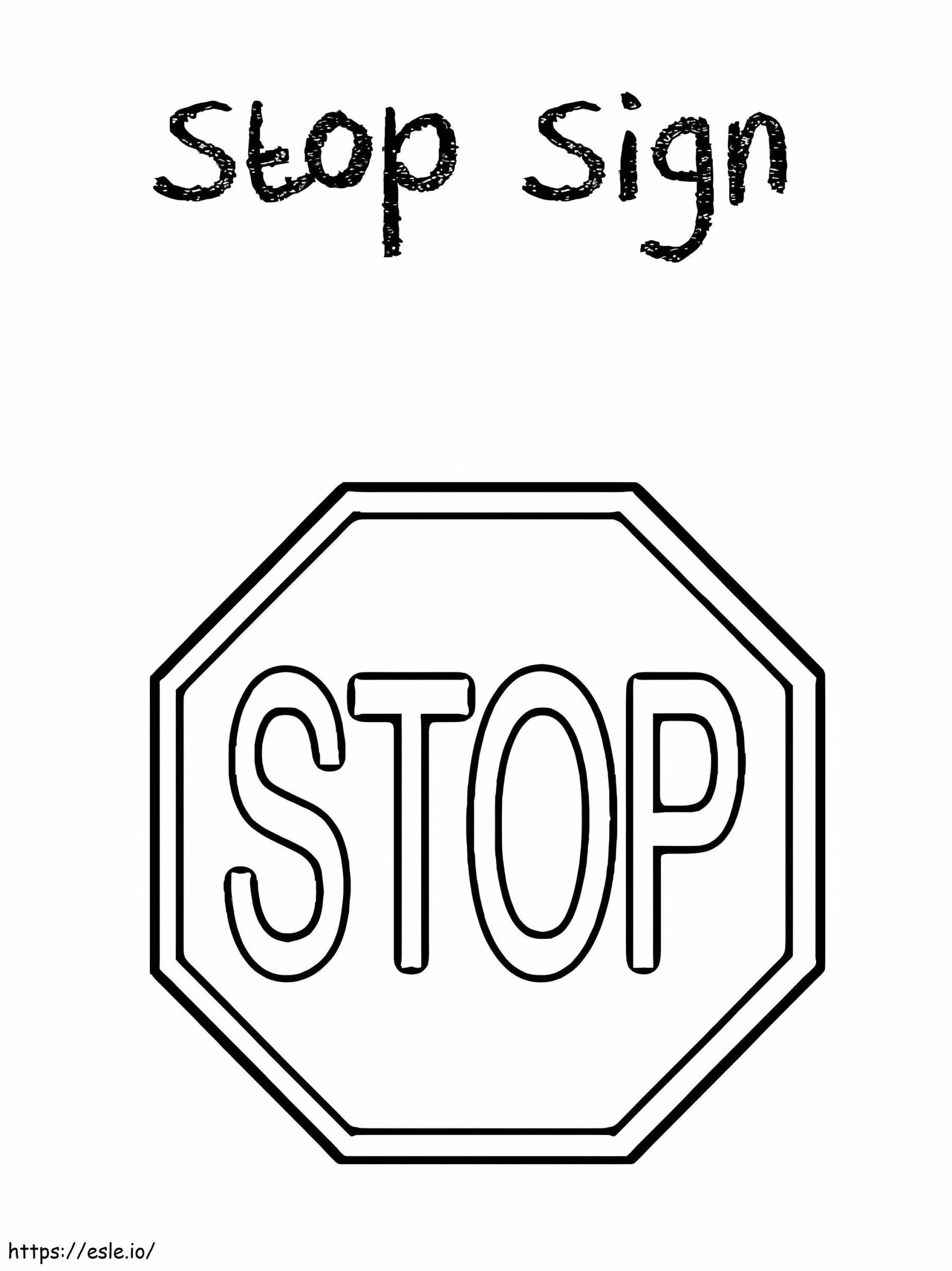 Stop Sign Printable Coloring Sheet