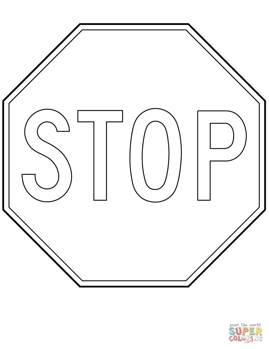 Stop Sign Coloring Pages