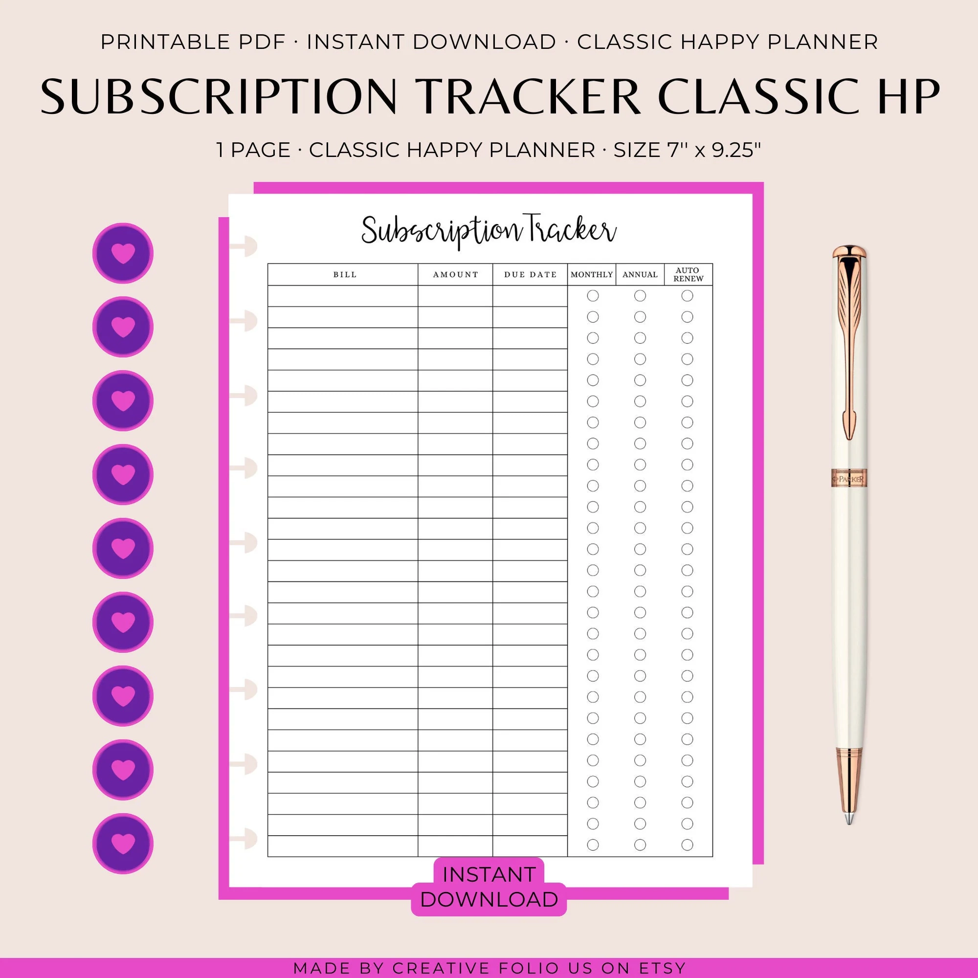 Happy Planner Tracker Printable