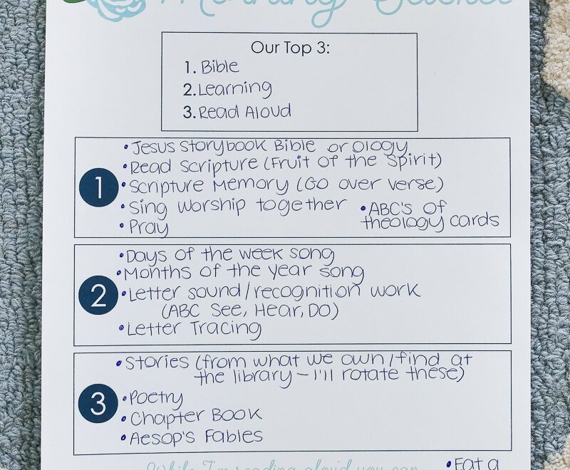 Summer Morning Basket FREE Printable Planning Sheet