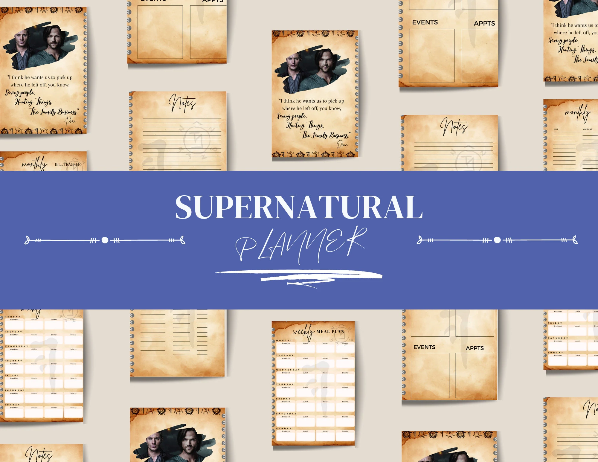 Supernatural Weekly Planner Etsy