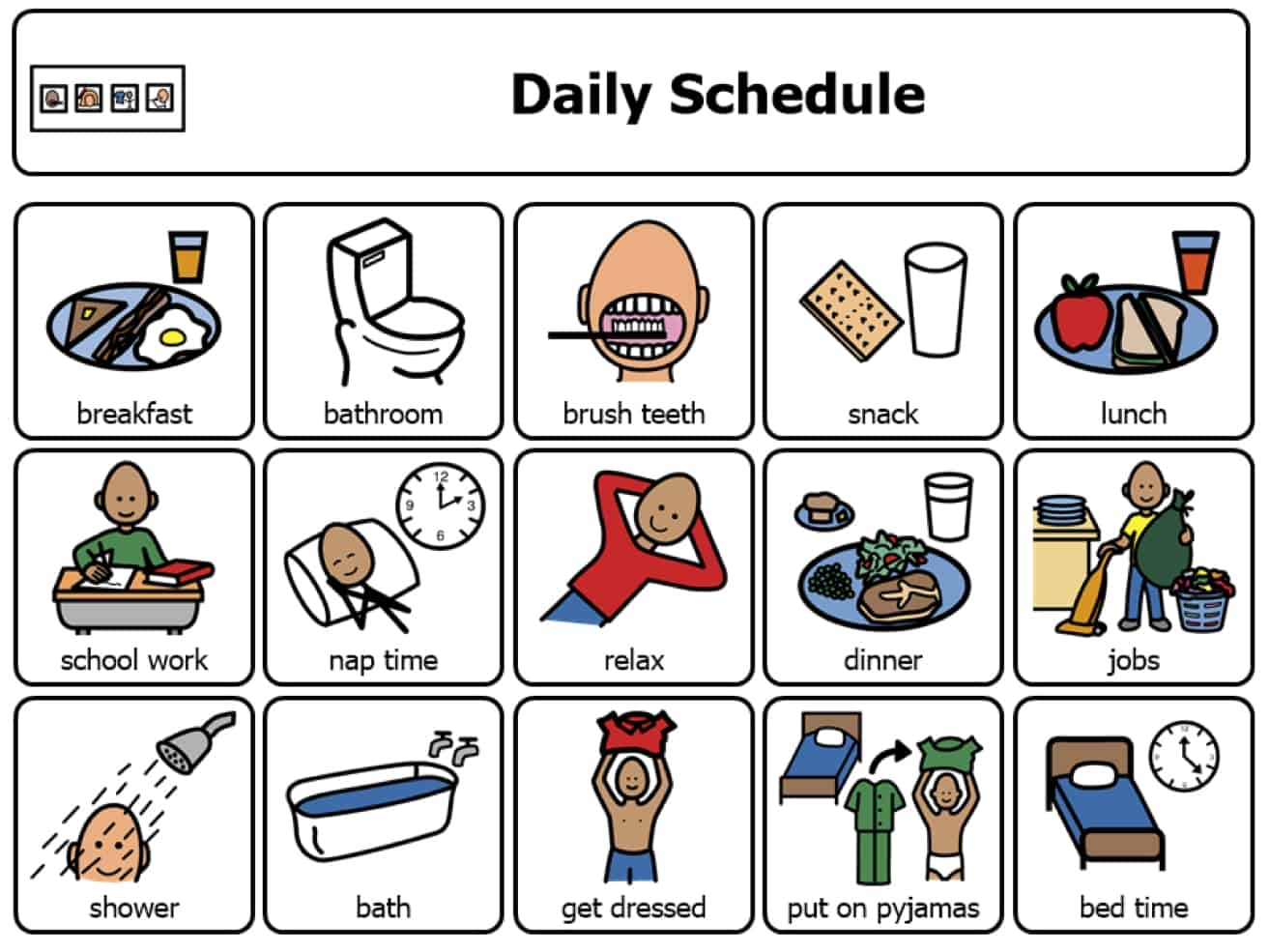 Supporting Autistic Children Using A Visual Scheduling Tool THE Worksheets Library