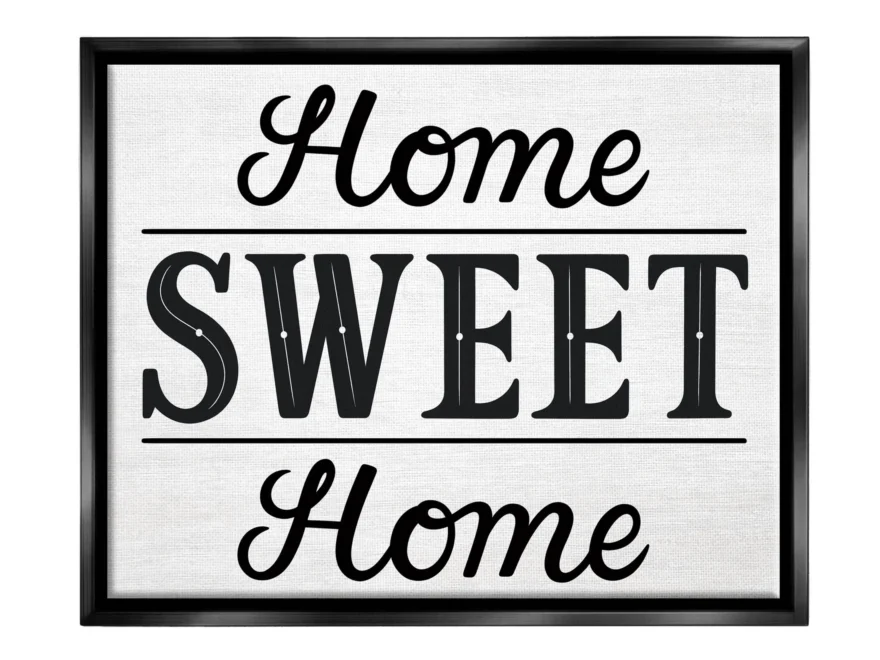 Sweet Home Farmhouse Sign Typography Graphic Art Jet Black Framed Art Print Wall Art Walmart
