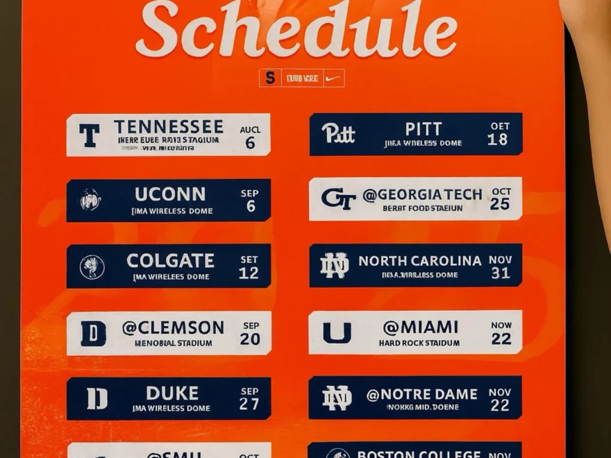 Syracuse Football 2025 Schedule Poster New Mercari