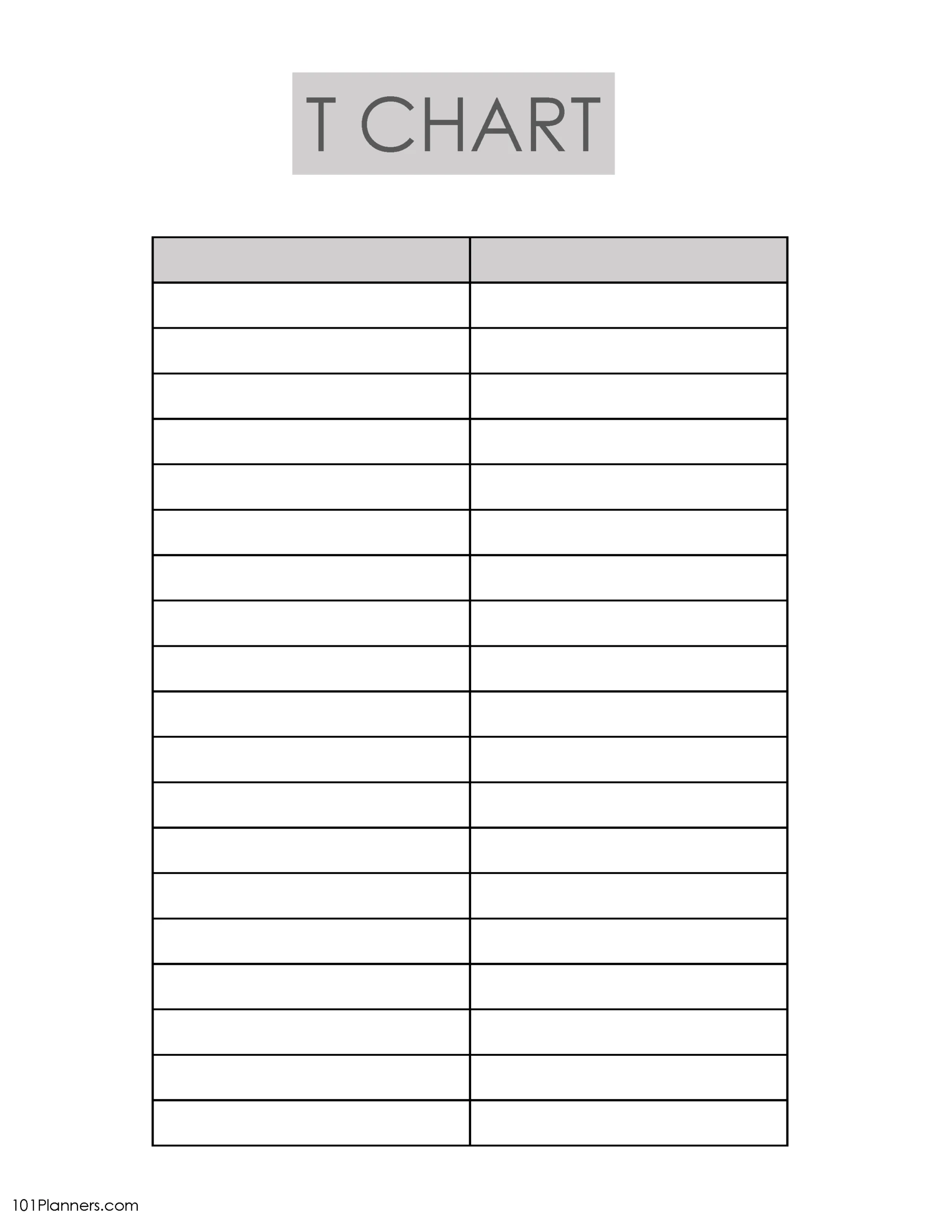 T Chart Template Online Or Editable And Printable T Chart Template Online Or Editable And Printable