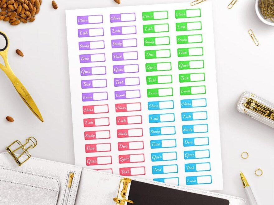 Tab Student Printable Planner Stickers The Digital Download Shop