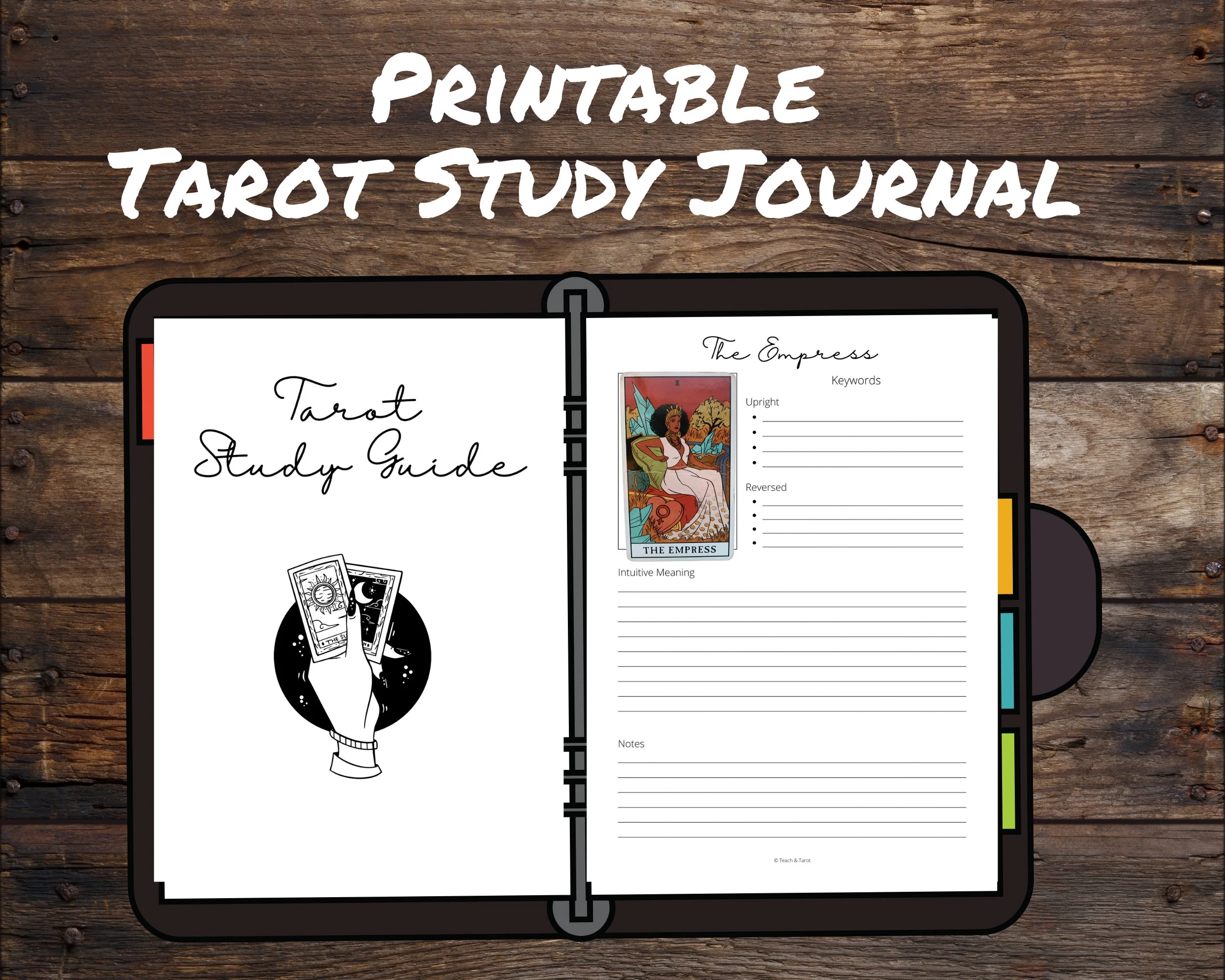 Tarot Study Journal Printable Tarot Study Guide Tarot Cheat Sheets DIY Tarot Journal Binder Tarot Worksheet B W US Letter A4 Etsy