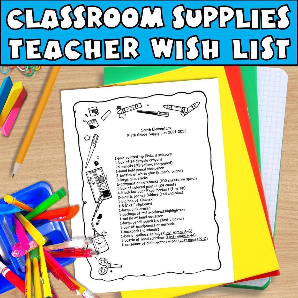 Teacher Supply List Template PreK High School Caroline Koehler At Celavora Education
