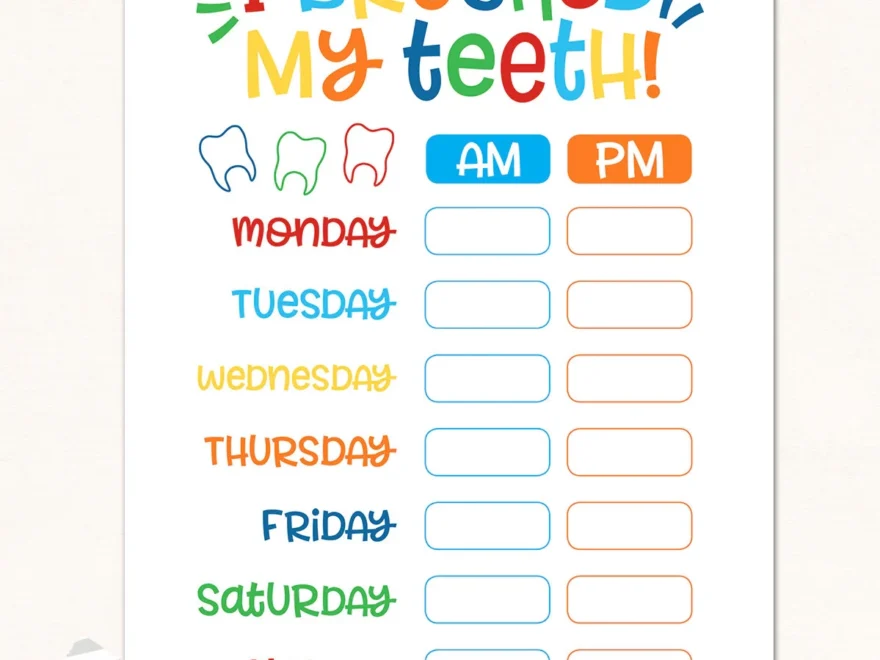 Teeth Brushing Chart DIGITAL I Brushed My Teeth Kids Brushing Teeth Chart Teeth Printable Teeth Reward Chart Kids Chart Print Etsy