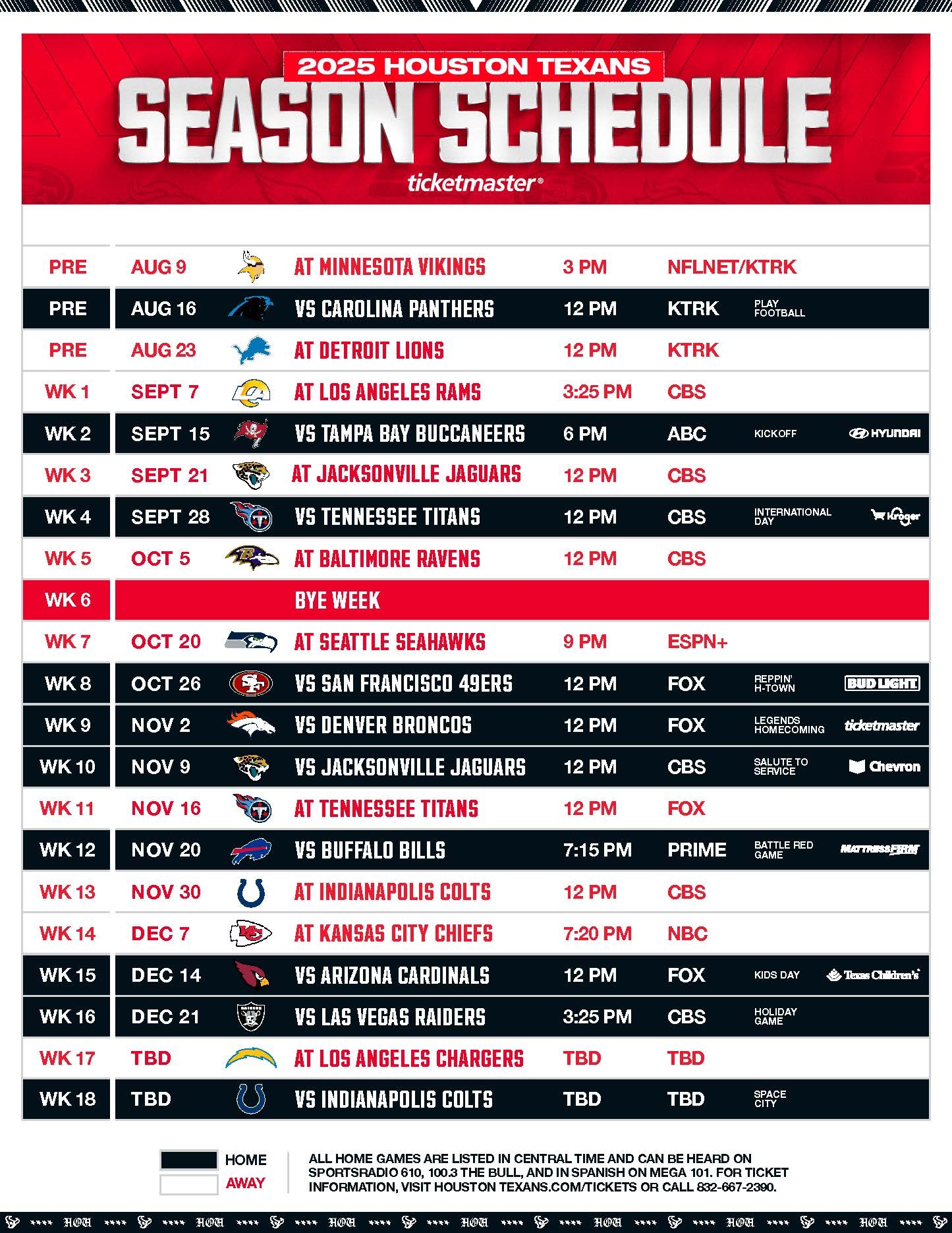 Texans 2025 Schedule Houston Texans Houstontexans Texans 2025 Schedule Houston Texans Houstontexans