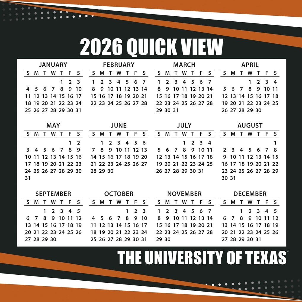 Texas Longhorns 2026 Box Calendar