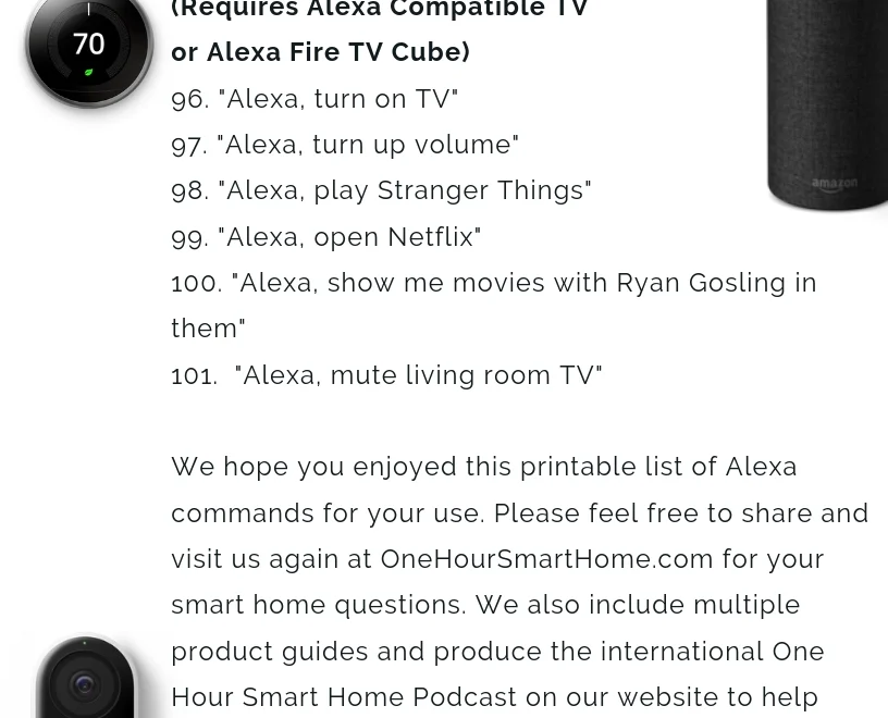 The 101 Best Amazon Alexa Commands OneHourSmartHome