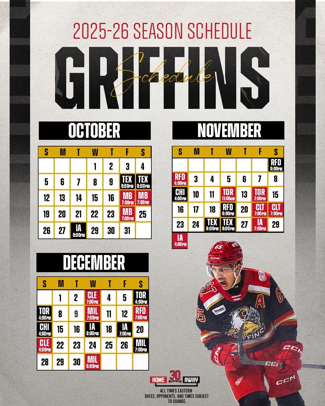 Grand Rapids Griffins Printable Schedule Grand Rapids Griffins Printable Schedule
