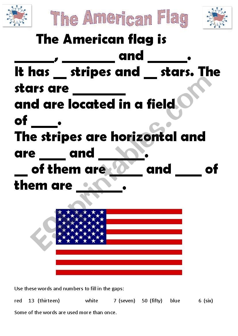 Printable Quiz About American Flag Printable Quiz About American Flag