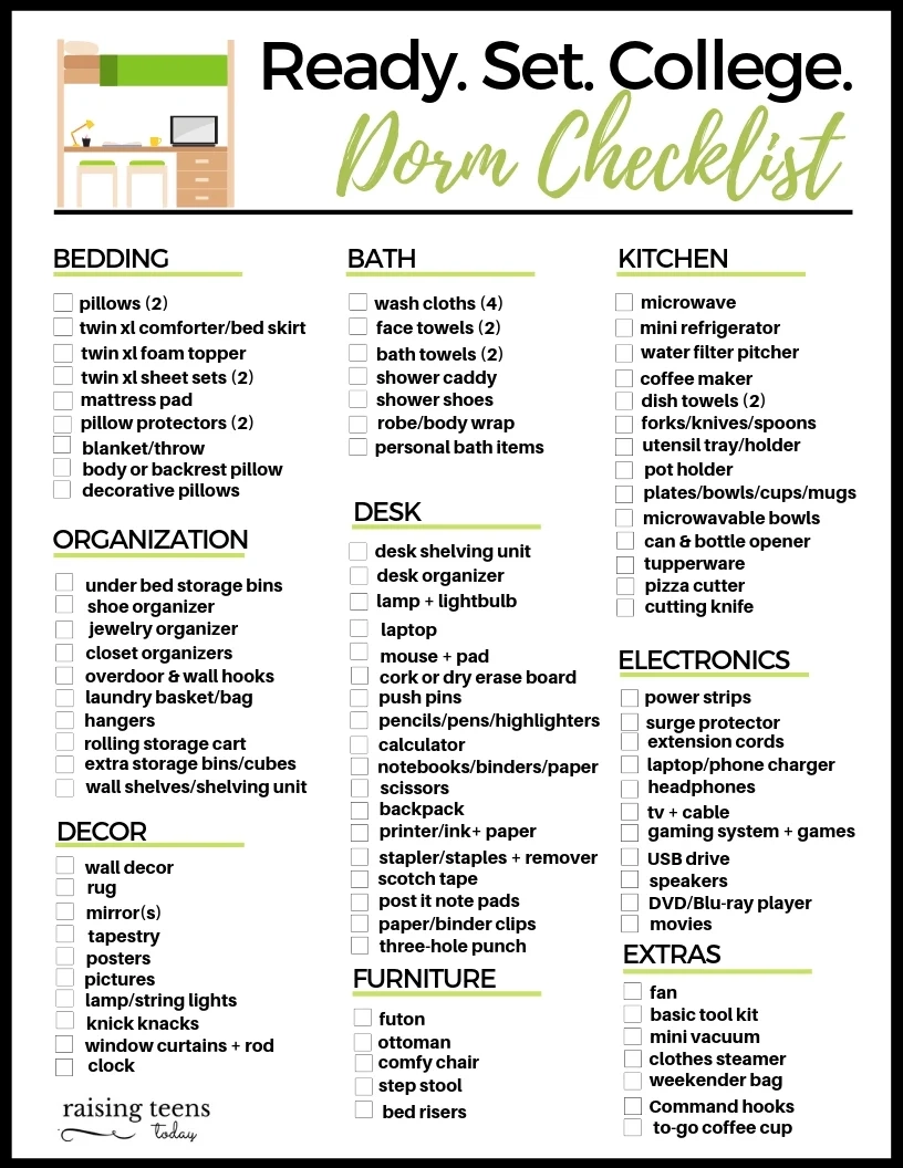 Dorm Cleaning Guide With Printable Checklist
