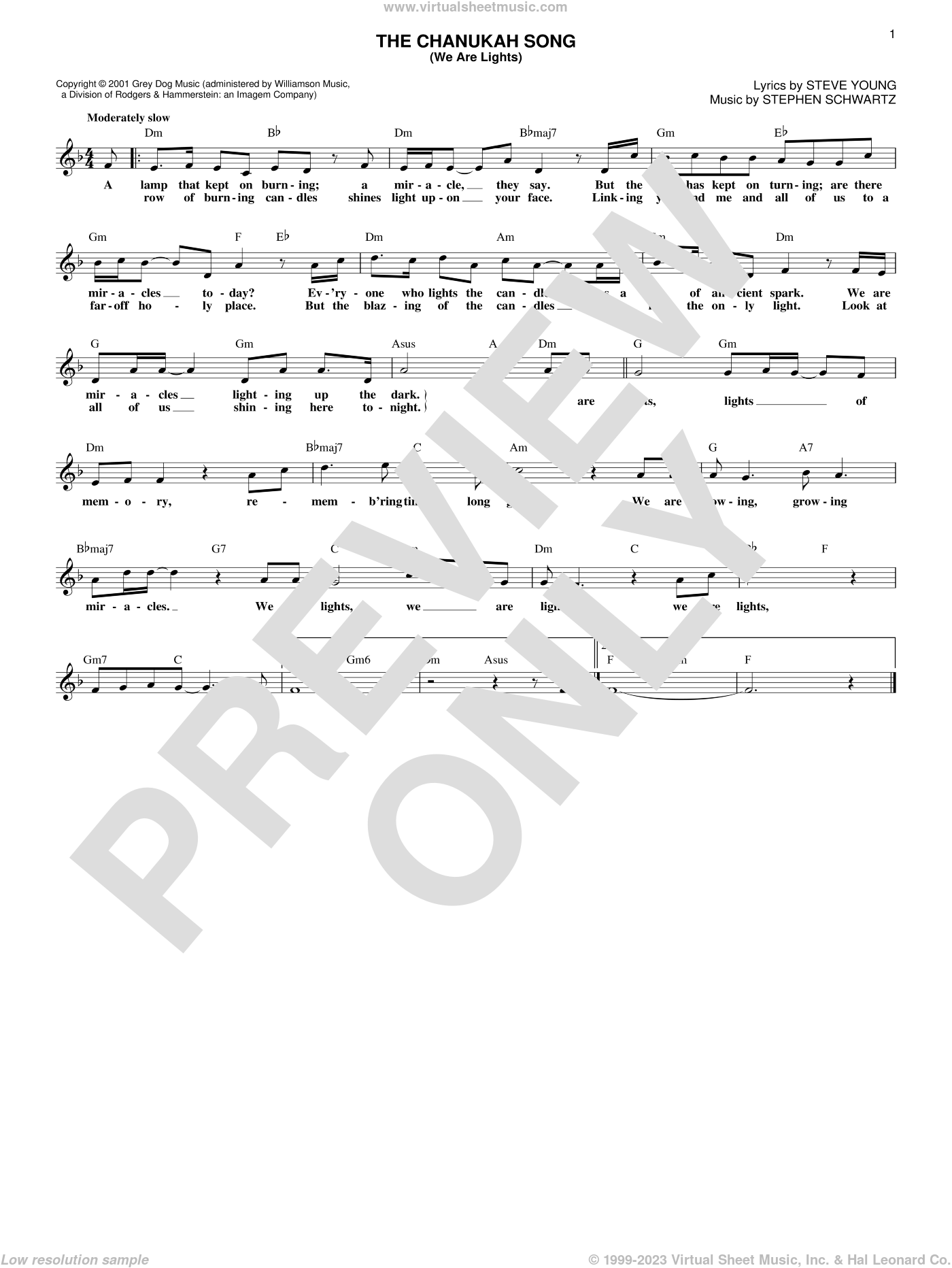 The Chanukah Song We Are Lights Sheet Music fake Book PDF 