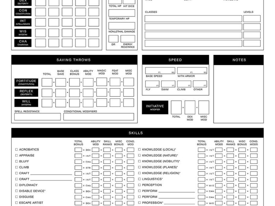 The Improved Pathfinder Character Sheet Rachel Sandene DriveThruRPG