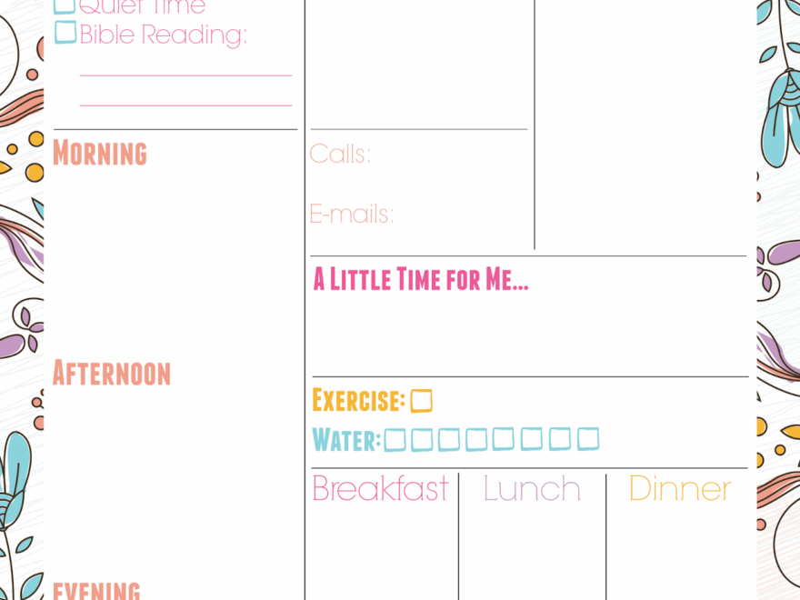 The Life Of Jennifer Dawn Printable Daily Planner Page For Moms