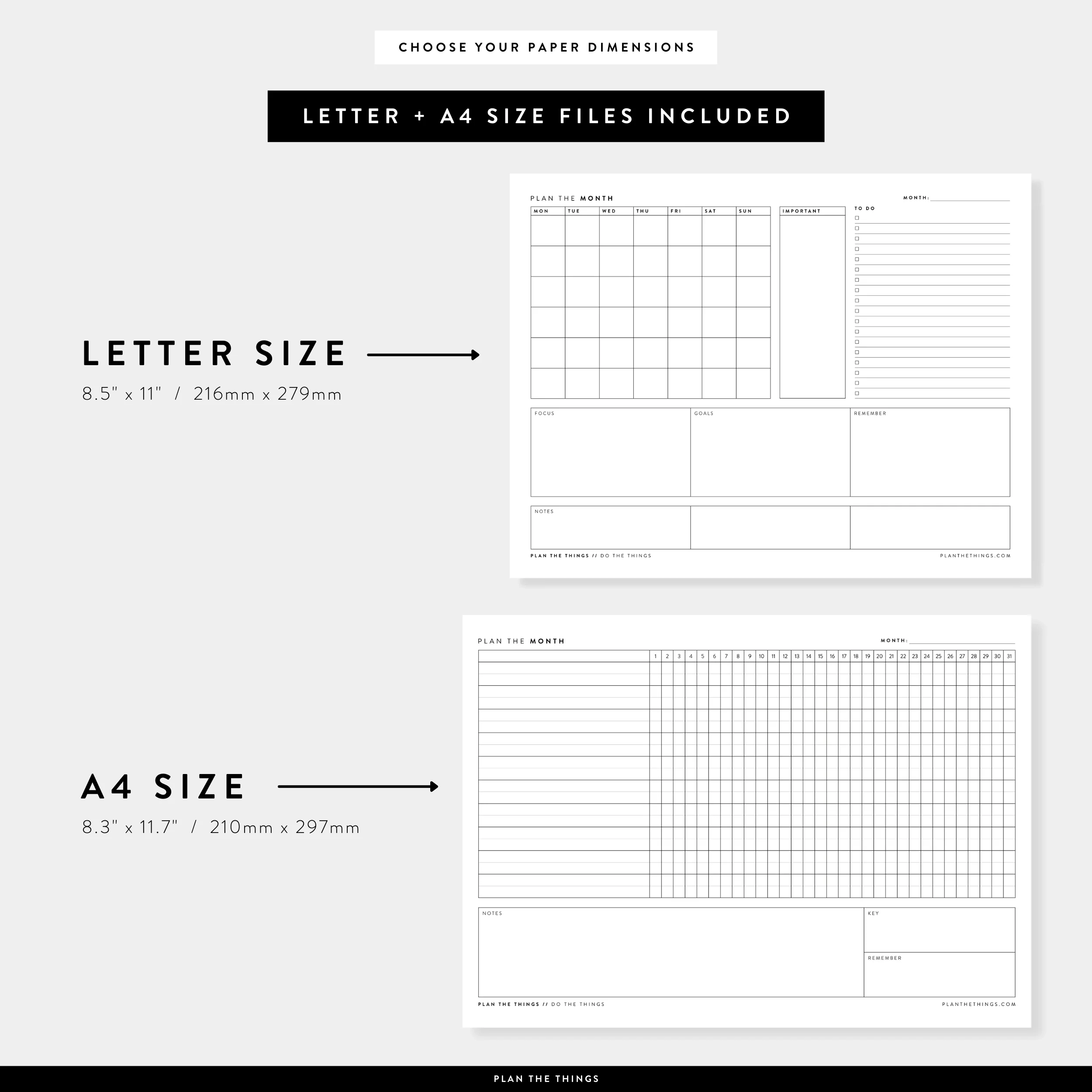 Letter Size Planner Printables Letter Size Planner Printables