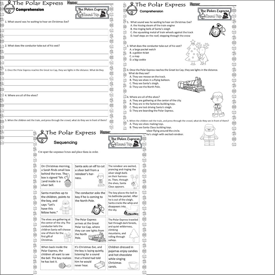 The Polar Express Christmas Reading Quiz Tests Story Sequencing Made By Teachers