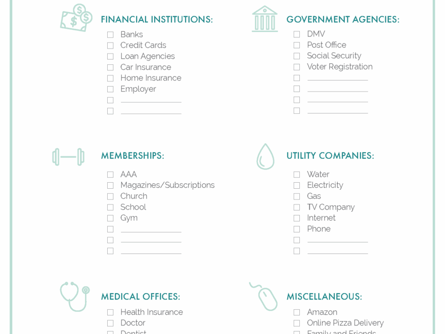 The Ultimate Change Of Address Checklist Printable